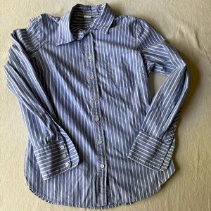 J. Crew Blue and White Striped Shirt sz small MINT CONDITION